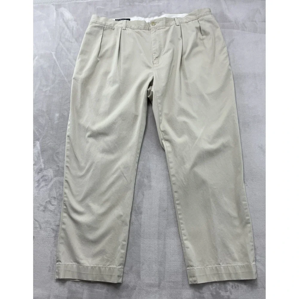 VTG Polo Ralph Lauren Ethan Pants Men 42x30 Khakis Pleated Twill Cotton Trouser